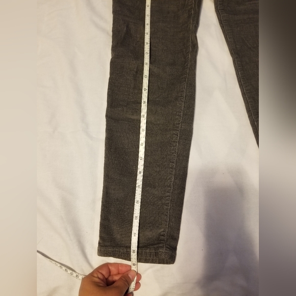 Madewell 10" High_rise Skinny 27P Color Army Green Velvet - Picture 4 of 10